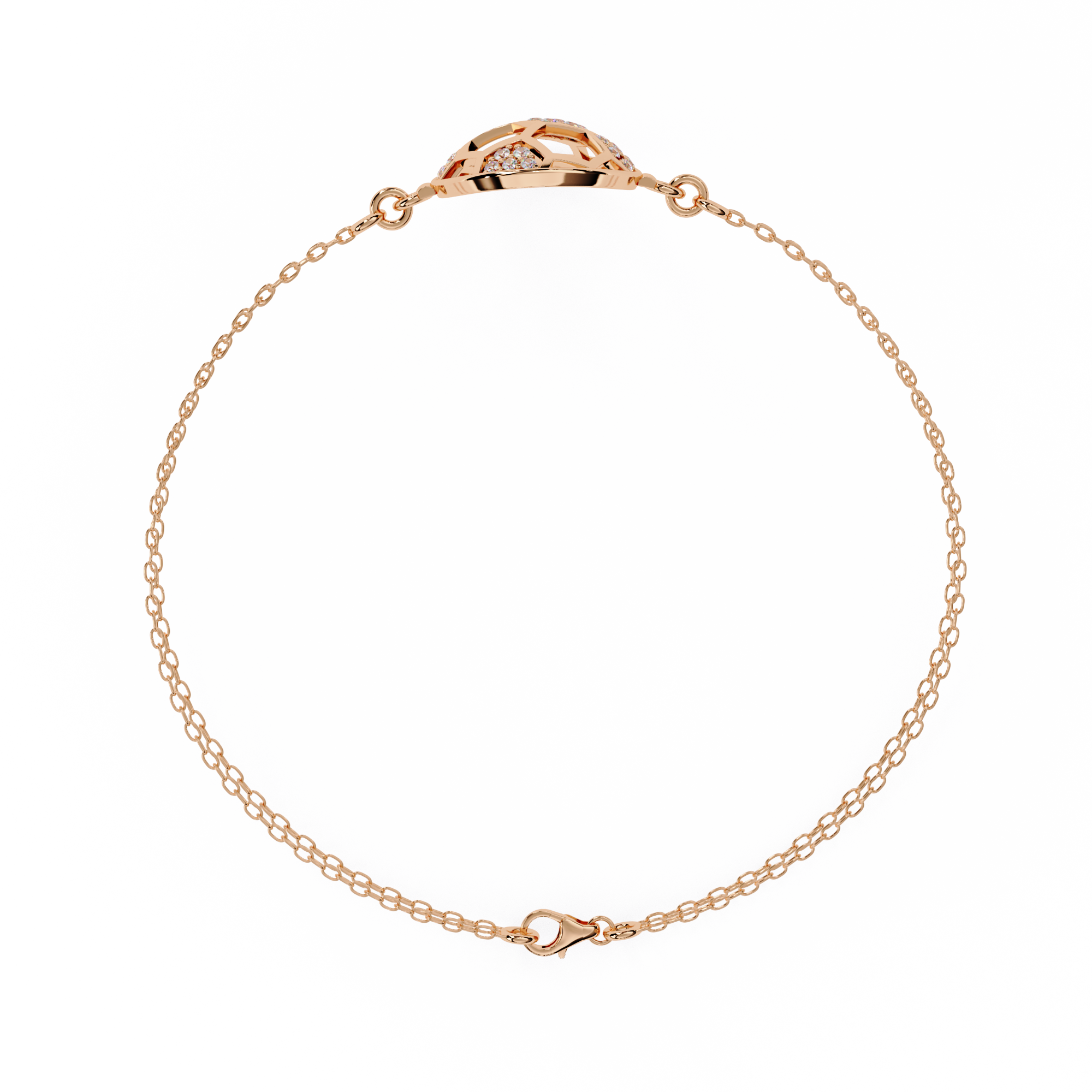 Solitairekart 0.2ct Natural Diamond-Studded Soccer Ball Bracelet-HI Color, VS-SI Clarity